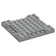 Plate Special 8 x 8 x 2/3 with Four 1 x 4 Recessed Edges, Light Bluish Gray