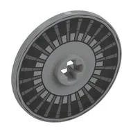 Technic Disc 3 x 3 with Wheel Rim Print, Light Bluish Gray