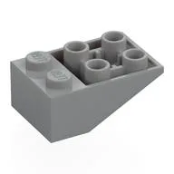 Brick Sloped Inverted 33° 3 x 2, Connections between Studs, Round Bottom Pin, Light Bluish Gray