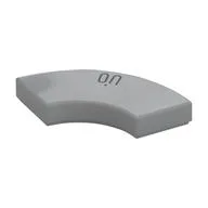 Tile 2 x 2 Curved, Macaroni with 'ON'Print, Light Bluish Gray