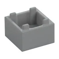 Container Box 2 x 2 x 1 Reinforced Bottom, Light Bluish Gray