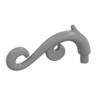 Curled Decorative Ornament / Plant Vine with Bar, Light Bluish Gray