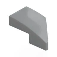 Brick Wedged, Curved 2 x 1 with Stud Notch Left, Light Bluish Gray