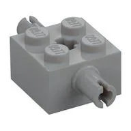 Brick Special 2 x 2 with 2 Pins and Axle Hole, Light Bluish Gray