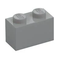 Brick 1 x 2, Light Bluish Gray