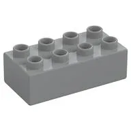 Duplo Brick 2 x 4, Light Bluish Gray
