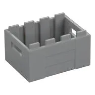 Box / Crate with Handholds 3 x 4 x 1 2/3, Light Bluish Gray