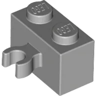 Brick Special 1 x 2 with Vertical Clip [Open O Clip], Light Bluish Gray
