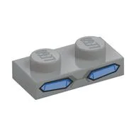 Plate 1 x 2 with Blue Eyes Print, Light Bluish Gray