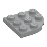 Plate Round Corner 3 x 3, Light Bluish Gray