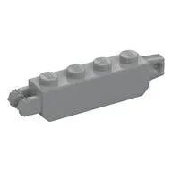 Hinge Brick 1 x 4 Locking with 1 Finger Vertical End and 2 Fingers Vertical End, 9 Teeth, Light Bluish Gray