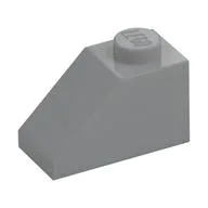 Brick Sloped 45° 2 x 1 with Bottom Pin, Light Bluish Gray