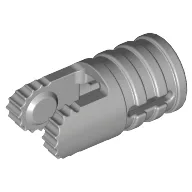 Hinge Cylinder 1 x 2 Locking with 2 Click Fingers and Axle Hole, 9 Teeth, Light Bluish Gray
