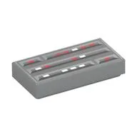 Tile 1 x 2 with Stylised Computer Console Print, Light Bluish Gray