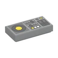 Tile 1 x 2 with Controls, Slides, Joystick Print, Light Bluish Gray
