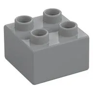 Duplo Brick 2 x 2, Light Bluish Gray