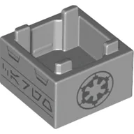 Container Box 2 x 2 x 1 with Dark Bluish Grey Imperial Insignia Print, Light Bluish Gray