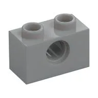 Technic Brick 1 x 2 [1 Pin Hole], Light Bluish Gray