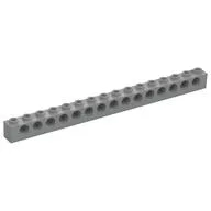 Technic Brick 1 x 16 [15 Pin Holes], Light Bluish Gray