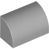 Brick Curved 1 x 2 x 1 No Studs, Light Bluish Gray