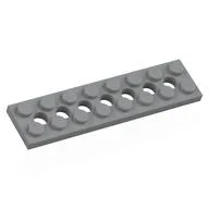 Technic Plate 2 x 8 [7 Holes], Light Bluish Gray
