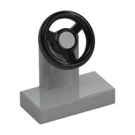 Steering Stand 1 x 2 with Black Steering Wheel, Light Bluish Gray