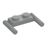 Plate Special 1 x 2 with Handles [Flat Ends / Low Attachment], Light Bluish Gray