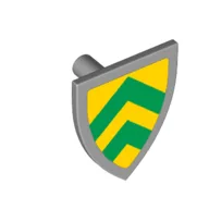 Shield Triangular with Yellow and Green Stripes Print, Light Bluish Gray