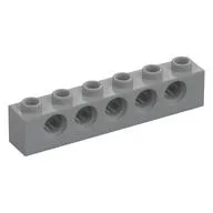 Technic Brick 1 x 6 [5 Pin Holes], Light Bluish Gray