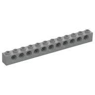 Technic Brick 1 x 12 [11 Pin Holes], Light Bluish Gray