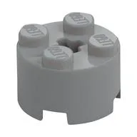 Brick Round 2 x 2 with Axle Hole, Light Bluish Gray
