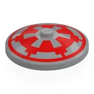 Dish 4 x 4 Inverted [Radar] with Red Empire Symbol Print, Light Bluish Gray