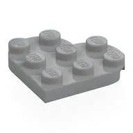Plate Angled 3 x 3 with Heart Shape, Light Bluish Gray