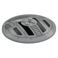 Dish 8 x 8 Inverted [Radar] with Rounded Anti-stud Underside, TIE Interceptor Hatch Print, Light Bluish Gray