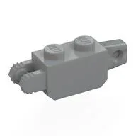 Hinge Brick 1 x 2 Locking with 1 Finger Vertical End and 2 Fingers Vertical End, 7 Teeth, Light Bluish Gray