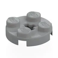 Plate Round 2 x 2 with Axle Hole Type 1 (+ Opening), Light Bluish Gray