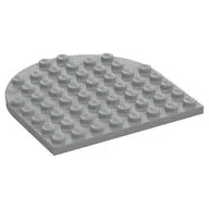 Plate 8 x 8 with Rounded End, Light Bluish Gray