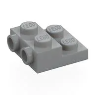 Plate Special 2 x 2 x 2/3 with Two Studs On Side and Two Raised [Half Hollow Anti-stud] - Updated Version, Light Bluish Gray