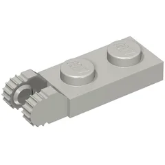 Hinge Plate 1 x 2 Locking with 2 Fingers On End, without Groove, 9 Teeth, Light Bluish Gray