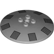 Dish 6 x 6 Inverted (Radar) with Black Grills Print, Light Bluish Gray
