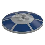 Dish 6 x 6 Inverted (Radar) with Dark Blue Radial Shapes Print, Light Bluish Gray