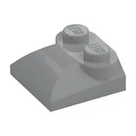Brick Curved 2 x 2 x 2/3 Two Studs and Curved Slope End, Light Bluish Gray