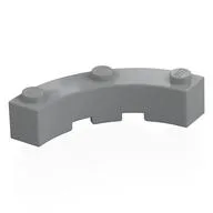 Brick Round Corner 4 x 4 Macaroni Wide with 3 Studs, Light Bluish Gray