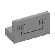 Panel 1 x 2 x 1 with 'AM FM' Print, Light Bluish Gray