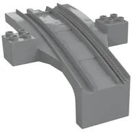 Duplo Train Track Bridge Middle Section with 2 x 2 Studs on Both Sides, Light Bluish Gray