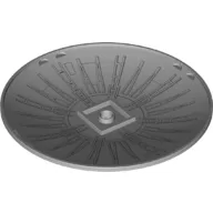Dish 10 x 10 Inverted [Radar] with Radiating Spokes Print on Concave Side (Millennium Falcon UCS - 2nd edition), Light Bluish Gray