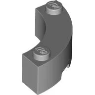 Brick Round Corner 3 x 3 Macaroni with 2 Studs, Light Bluish Gray