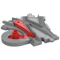 Duplo Train Track Switcher with Red Switch, Light Bluish Gray