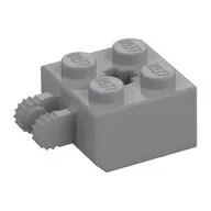 Hinge Brick 2 x 2 Locking with 2 Fingers Vertical and '+' Axle Hole, 7 Teeth, Light Bluish Gray