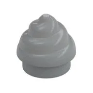 Plate Round 1 x 1 Swirled Top / Poo, Light Bluish Gray